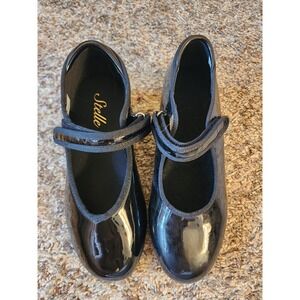 Stelle Girls Black Patent Mary Jane Tap Shoes Kids Size 2ML Dance Performance